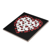 RAB kersen Luipaardprint Hart Rockabilly Tegeltje (Zijkant)