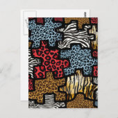 RAB Rockabilly Animal Print Puzzle Briefkaart (Voorkant / Achterkant)