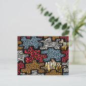 RAB Rockabilly Animal Print Puzzle Briefkaart (Staand voorkant)