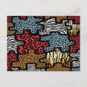 RAB Rockabilly Animal Print Puzzle Briefkaart