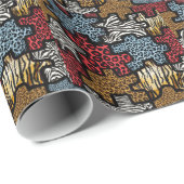 RAB Rockabilly Animal Print Puzzle Cadeaupapier (Rol Hoek)