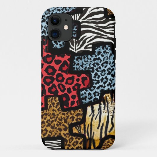 RAB Rockabilly Animal Print Puzzle Case-Mate iPhone Case (Achterkant)