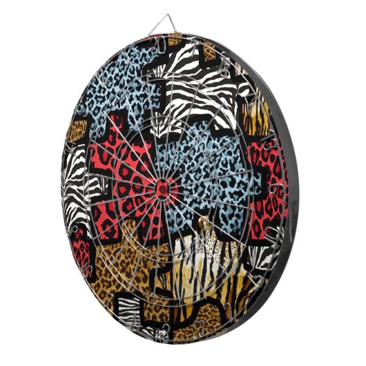RAB Rockabilly Animal Print Puzzle Dartbord (Voorkant Rechts)
