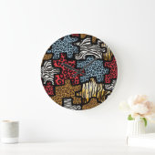 RAB Rockabilly Animal Print Puzzle Grote Klok (Huis)