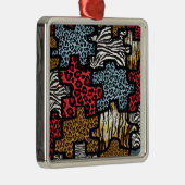 RAB Rockabilly Animal Print Puzzle Metalen Ornament (Rechts)