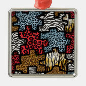 RAB Rockabilly Animal Print Puzzle Metalen Ornament (Voorkant)