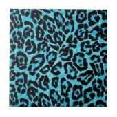 RAB Rockabilly Blue Leopard Print Tile Tegeltje (Voorkant)