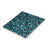 RAB Rockabilly Blue Leopard Print Tile Tegeltje (Zijkant)