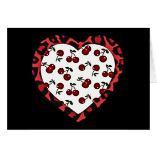 RAB Rockabilly Cherries Leopard Print Heart