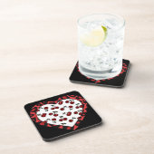 RAB Rockabilly Cherries Leopard Print Heart Bier Onderzetter (Rechterzijde)