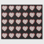 RAB Rockabilly Cherries Leopard Print Heart Cadeaupapier (Vlak)