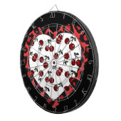 RAB Rockabilly Cherries Leopard Print Heart Dartbord (Voorkant Rechts)