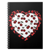 RAB Rockabilly Cherries Leopard Print Heart Notitieboek (Voorkant)