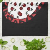 RAB Rockabilly Cherries Leopard Print Heart Theedoek (Gevouwen)