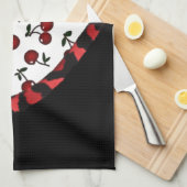 RAB Rockabilly Cherries Leopard Print Heart Theedoek (Quarter Fold)