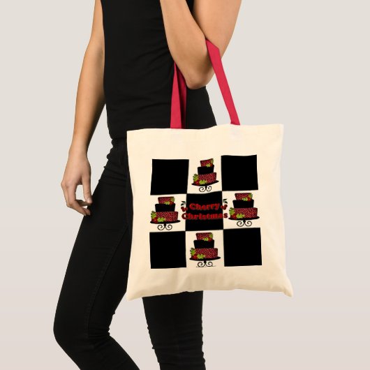 RAB Rockabilly Cherry KerstCake Tiles Bag Tote Bag (Voorkant (product))