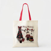 RAB Rockabilly Cherry kerstkerstkerstcadeautjes Tote Bag (Voorkant)