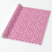 RAB Rockabilly Cherry Kisses op roze Cadeaupapier (Uitgerold)