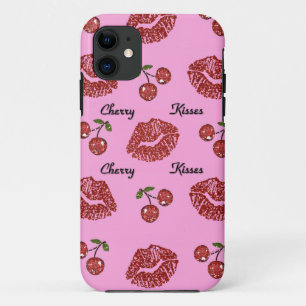 RAB Rockabilly Cherry Kisses op roze Case-Mate iPhone Case