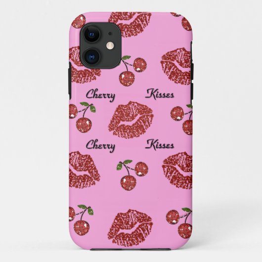 RAB Rockabilly Cherry Kisses op roze Case-Mate iPhone Case (Achterkant)