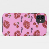 RAB Rockabilly Cherry Kisses op roze Case-Mate iPhone Case (Achterkant (horizontaal))