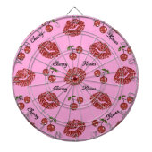 RAB Rockabilly Cherry Kisses op roze Dartbord (Voorkant)