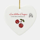 RAB Rockabilly Cherry Kisses op roze Keramisch Ornament (Achterkant)