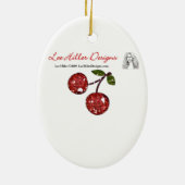 RAB Rockabilly Cherry Kisses op roze Keramisch Ornament (Achterkant)