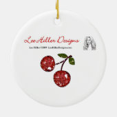 RAB Rockabilly Cherry Kisses op roze Keramisch Ornament (Achterkant)