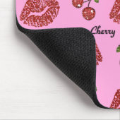 RAB Rockabilly Cherry Kisses op roze Muismat (Hoek)