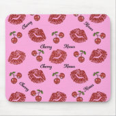 RAB Rockabilly Cherry Kisses op roze Muismat (Voorkant)
