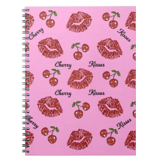 RAB Rockabilly Cherry Kisses op roze Notitieboek