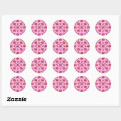 RAB Rockabilly Cherry Kisses op roze Ronde Sticker (Vel)