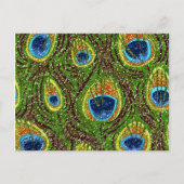 RAB Rockabilly Colorful Peacock Feathers Print Briefkaart (Voorkant)