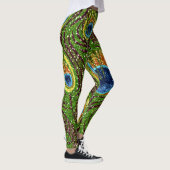 RAB Rockabilly Colorful Peacock Feathers Print Leggings (Rechts)