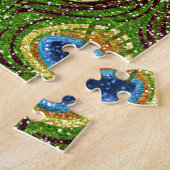 RAB Rockabilly Colorful Peacock Feathers Print Legpuzzel (Zijkant)