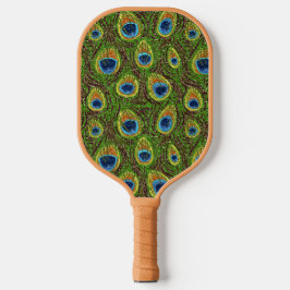 RAB Rockabilly Colorful Peacock Feathers Print Pickleball Paddle