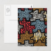 RAB Rockabilly Dierenprint Puzzel Briefkaart (Voorkant / Achterkant)