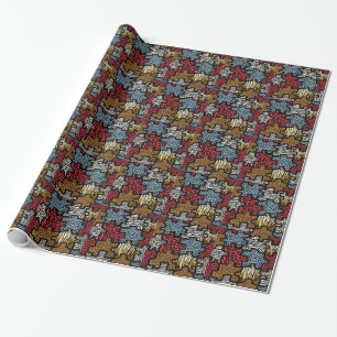 RAB Rockabilly Dierenprint Puzzel Cadeaupapier