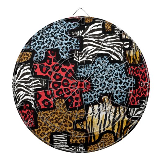 RAB Rockabilly Dierenprint Puzzel Dartbord (Voorkant)