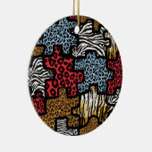 RAB Rockabilly Dierenprint Puzzel Keramisch Ornament (Rechts)