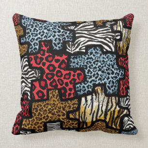 RAB Rockabilly Dierenprint Puzzel Kussen