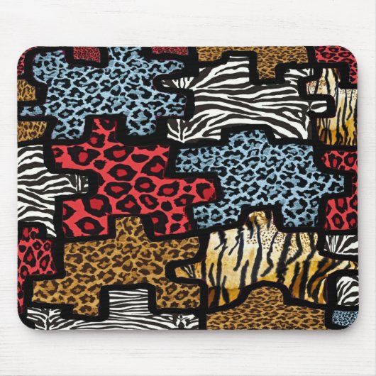 RAB Rockabilly Dierenprint Puzzel Muismat (Voorkant)