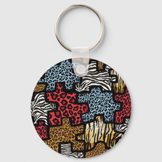 RAB Rockabilly Dierenprint Puzzel Sleutelhanger (Voorkant)
