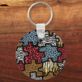 RAB Rockabilly Dierenprint Puzzel Sleutelhanger (Voorkant)