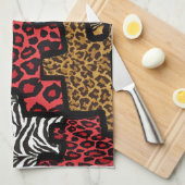RAB Rockabilly Dierenprint Puzzel Theedoek (Quarter Fold)