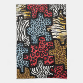 RAB Rockabilly Dierenprint Puzzel Theedoek (Verticaal)