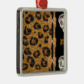 RAB Rockabilly Gold Leopard Print Sugar Skulls Metalen Ornament (Rechts)