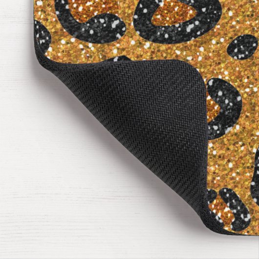 RAB Rockabilly Gold Leopard Print Sugar Skulls Muismat (Hoek)