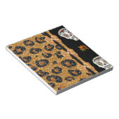 RAB Rockabilly Gold Leopard Print Sugar Skulls Notitieblok (Schuin)
